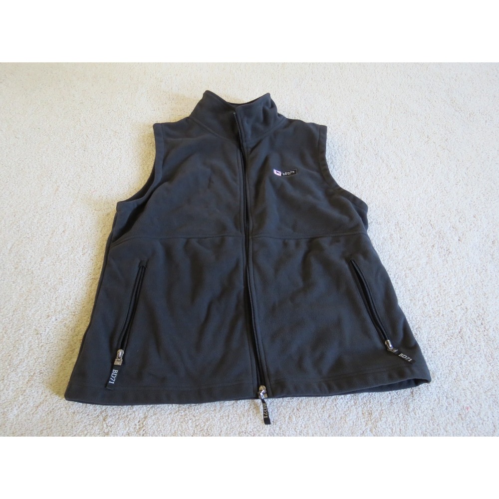 Women's The Black Dog Gray Fleece Vest Jacket Size Large